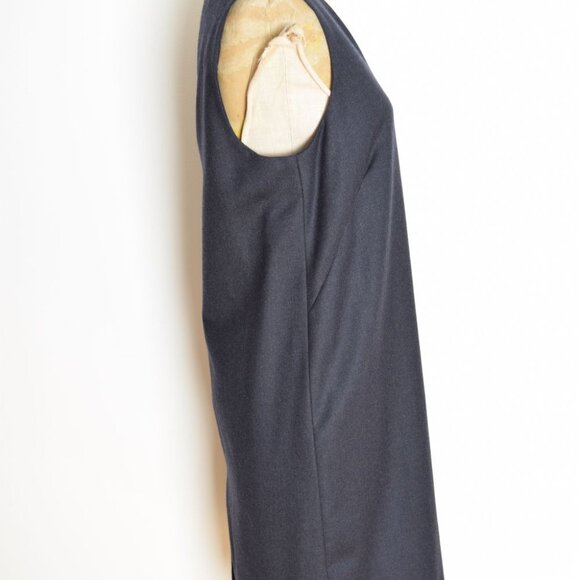 vintage 90s dress PENDLETON wool navy blue simple sheath normcore midi M L - Picture 4 of 7